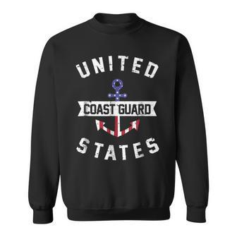 Coast Guard United States T Anchor American Flag Anchor Funny Gifts Sweatshirt | Mazezy