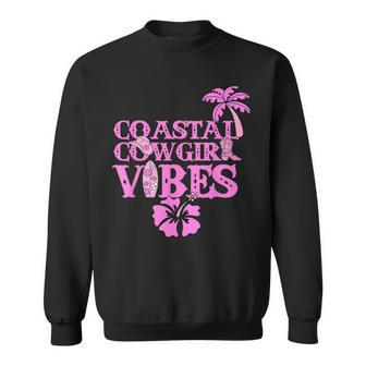 Coastal Cowgirl Aesthetic Vibes Pink Cowboy Boots Cowboy Hat Sweatshirt | Mazezy DE