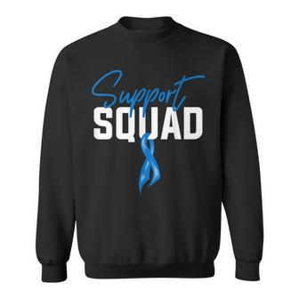 Colon Cancer Awareness Support Squad Blue Ribbon Sweatshirt | Mazezy
