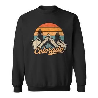 Colorado Retro Vintage Mountains Nature Hiking Camping Sweatshirt | Mazezy