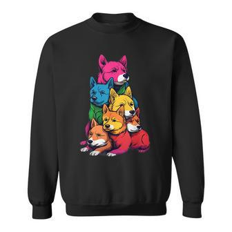 Colorful Lgbt Pride Swedish Vallhund Dog Pile Sweatshirt | Mazezy
