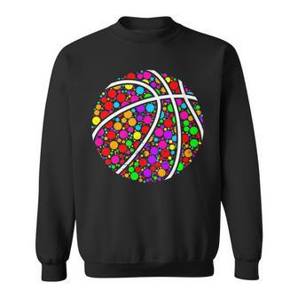 Colorful Polka Dot Basketball Ball Basketball Dot Day Sweatshirt - Monsterry UK