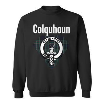 Colquhoun Clan Scottish Name Coat Of Arms Tartan Sweatshirt | Mazezy