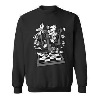 Comic Figur Chess Player Chess Board Sweatshirt | Mazezy