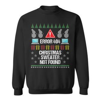 Computer Error 404 Ugly Christmas Sweater Not Found Sweatshirt | Mazezy