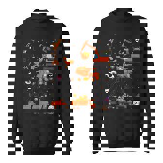 Construction Vehicle Halloween Crane Truck Pumpkin Halloween Sweatshirt | Seseable CA