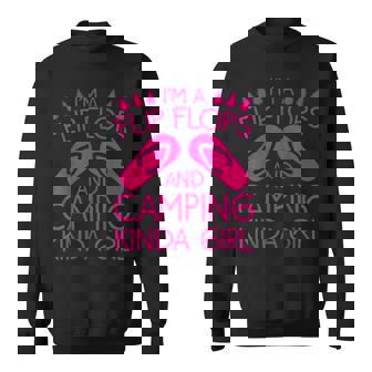 Cool Girl Camping Gift For Women Funny Camper Flip Flop Camp Sweatshirt | Mazezy