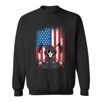 Cool Skeleton Usa Flag Design Skeleton Lover And Skeleton Usa Funny Gifts Sweatshirt | Mazezy