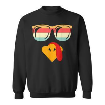 Cool Turkey Face With Sunglasses Thanksgiving For Boys Sweatshirt | Mazezy