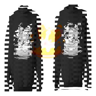 Corgi Celebrates With Birthday Cake Sweatshirt | Mazezy