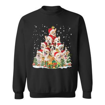 Corgi Christmas Tree Santa Hat Dog Lover Ugly Sweater Sweatshirt - Monsterry AU