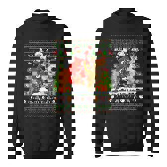 Corgi Dog Lover Ugly Santa Riding Corgi Christmas Sweatshirt - Thegiftio