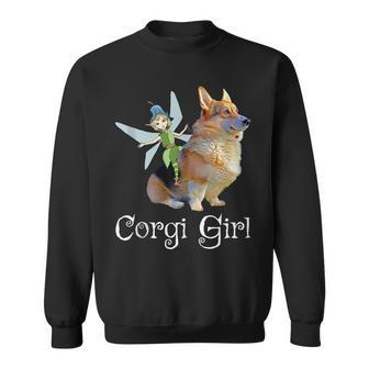 Corgi Girl Funny Pembroke Welsh Corgi Fairy Retro Dog Lover Sweatshirt | Mazezy