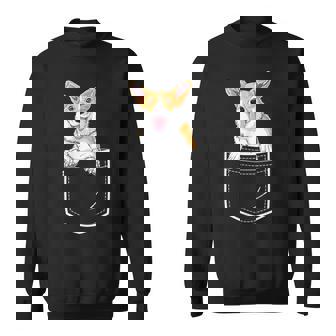 Corgi In Your Front Pocket T Men Dog Lover Puppy Gift Sweatshirt | Mazezy