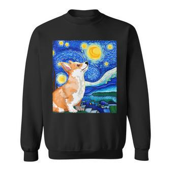 Corgi Starry Night Art Dog Art Corgi Owner Corgi Sweatshirt - Seseable