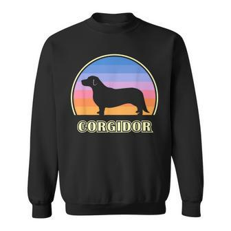 Corgidor Vintage Sunset Dog Sweatshirt | Mazezy