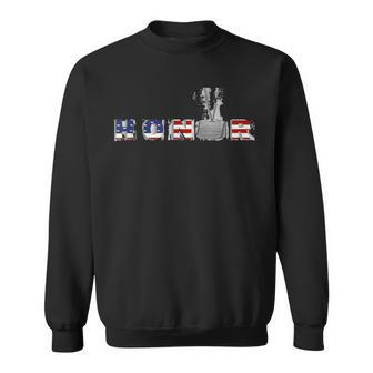 Country Pride And Honor With American Flag Dog Tag Sweatshirt | Mazezy