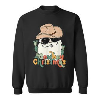 Cowboy Christmas Santa Claus Western Vintage Cowgirl Retro Sweatshirt | Mazezy
