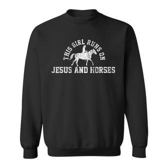 Cowgirl  Vintage Jesus Horse Lover  Christian Gift Sweatshirt