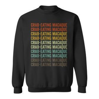 Crab-Eating Macaque Retro Sweatshirt | Mazezy