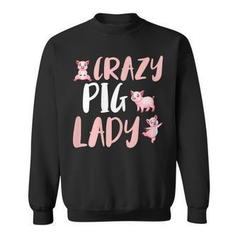Crazy Pig Lady Piglet Farm Sweatshirt - Seseable