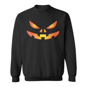 Creepy Jack O Lantern Face Pumpkin Halloween Costume Sweatshirt - Thegiftio UK