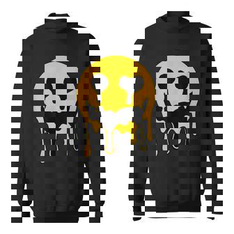 Creepy Melting Smile Smiling Face Scary Dripping Emoticon Sweatshirt - Thegiftio