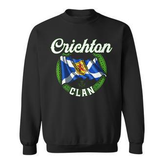 Crichton Clan Scottish Last Name Scotland Flag Funny Last Name Designs Funny Gifts Sweatshirt | Mazezy