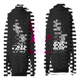 Crush Breast Cancer Awareness Bling Pink Ribbon Sweatshirt
