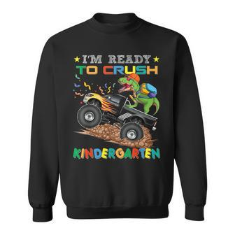 Crush Kindergarten Dinosaur Monster Truck Back To School Boy Sweatshirt - Seseable