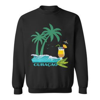 Curacao Palms Cocktail Caribbean Beach Island Souvenir Gift Curacao Funny Gifts Sweatshirt | Mazezy