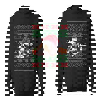 Cute Beagle Dog Lover Santa Hat Ugly Christmas Sweater Sweatshirt - Monsterry