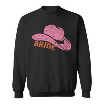 Cute Bridesmaid Bachelorette Party Bride Pink Cowgirl Hat Sweatshirt | Mazezy