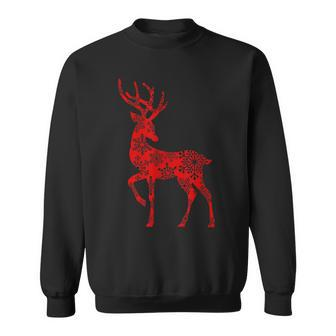 Cute Classy Toddler Snowflake Christmas Red Deer Reindeer Sweatshirt | Mazezy