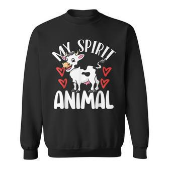 Cute Cows Are My Spirit Animal Colorful Cow Cattle Lover Sweatshirt | Mazezy