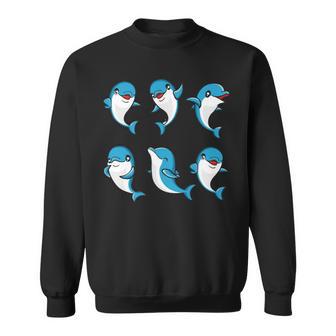 Cute Dolphin Animal Ocean Biologists Dolphin Lover Sweatshirt - Monsterry