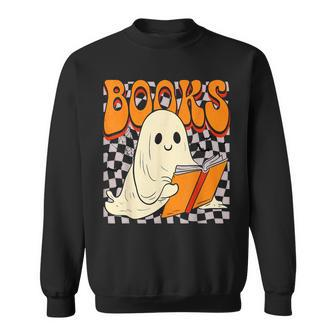 Cute Ghost Read Books Librarian Teacher Halloween Sweatshirt - Monsterry CA