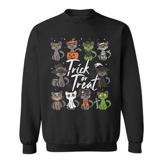 Cute Halloween Cats Trick Or Treat Sweatshirt - Monsterry CA