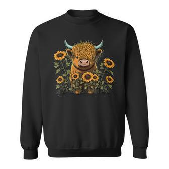 Cute Highland Cattle Cow Highland Cow Sweatshirt - Seseable