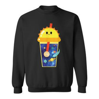 Cute Kawaii Bubble Milk Tea Boba Solar System Science Gift Sweatshirt | Mazezy