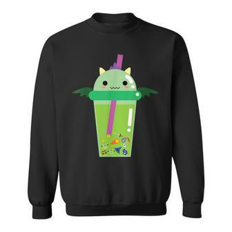 Cute Kawaii Bubble Tea Boba Milk Tea Dragon Lover Gift Sweatshirt | Mazezy