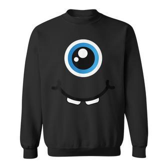 Cute Monster Face Scary Eyeball & Mouth Gift Funny Monster Sweatshirt | Mazezy