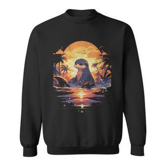Cute Otter Discover The Spirit Animal River Otter Sunset Sweatshirt | Mazezy
