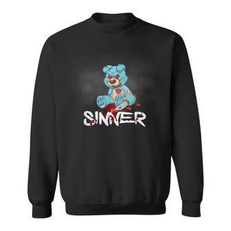 Cute Scary Sinner Teddy Bear Sweatshirt | Mazezy