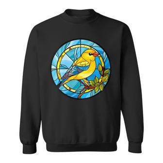 Cute Yellow Goldfinch Stained Glass American Goldfinch Sweatshirt | Mazezy