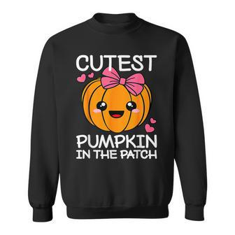 Cutest Pumpkin In The Patch Halloween Thanksgiving Sweatshirt - Seseable