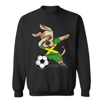 Dabbing Dog Jamaica Soccer Jamaican Flag Football Lover Sweatshirt | Mazezy