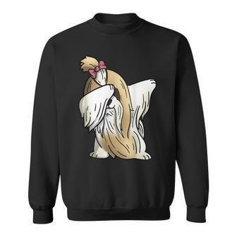 Dabbing Long Coated Shih Tzu Dab Dance Dog Sweatshirt | Mazezy