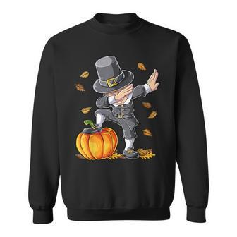 Dabbing Pilgrim Boy Pumpkin Thanksgiving Day Dab Sweatshirt | Mazezy