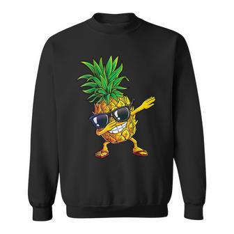 Dabbing Pineapple Sunglasses Aloha Beaches Hawaii Hawaiian Sweatshirt - Seseable